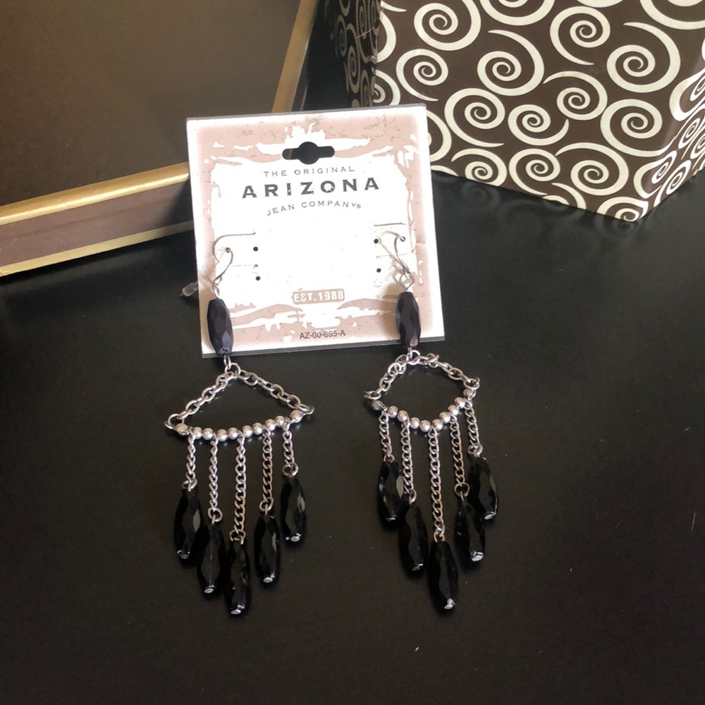 Cute Black and Silver Dangling Earrings